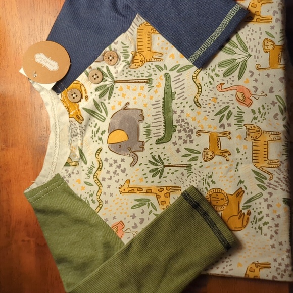 51. NWT mud pie safari print footie sleeper - Picture 4 of 8